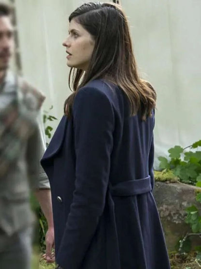 Mayfair Witches S02 Alexandra Daddario Blue Wool Coat