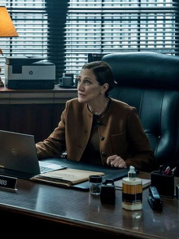 Mayor of Kingstown S04 Edie Falco Brown Wool Jacket