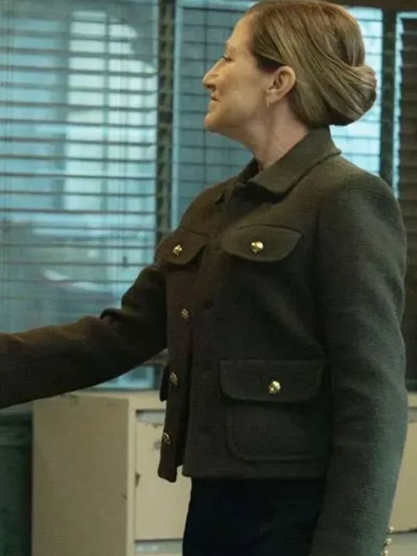Mayor of Kingstown S04 Edie Falco Green Wool Jacket