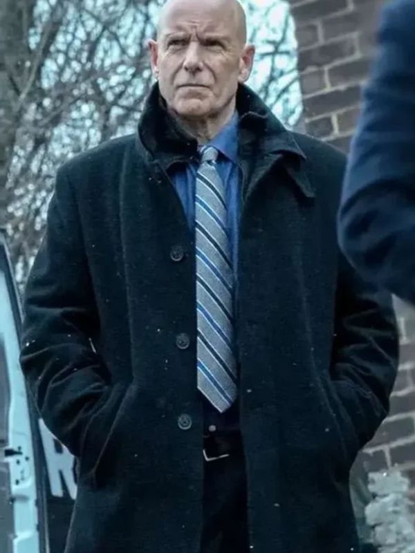 Mayor of Kingstown S04 Hugh Dillon Black Wool Coat