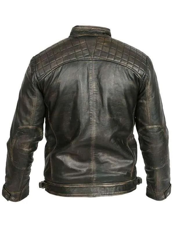 Men's Vintage Cafe Racer Black Biker Leather Jacket