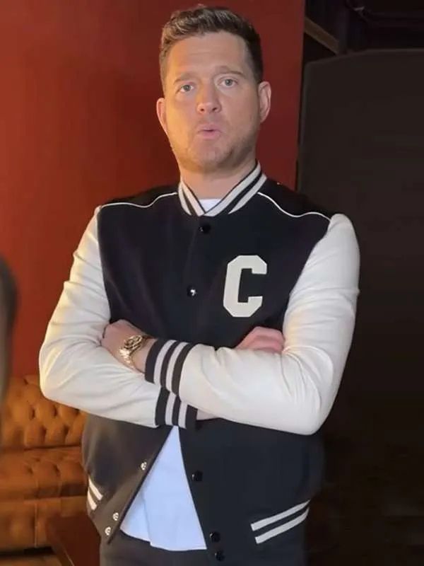 Michael Bublé the Voice S25 Black Varsity Jacket