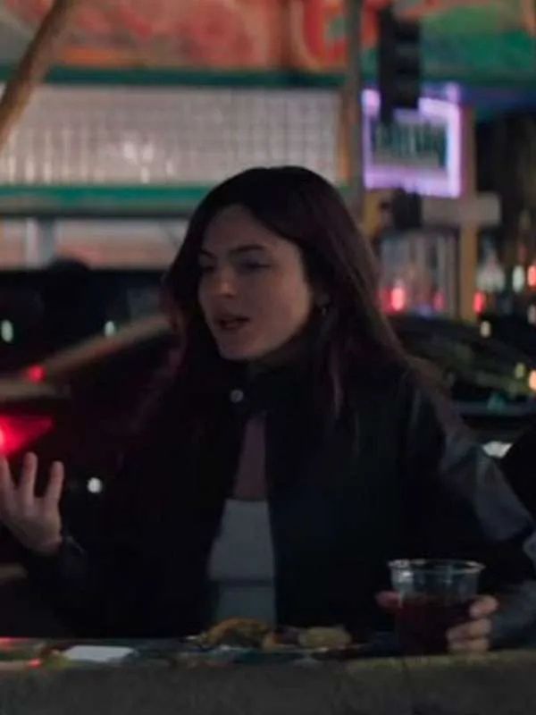 Monica Barbaro Crime 101 Black Leather Jacket