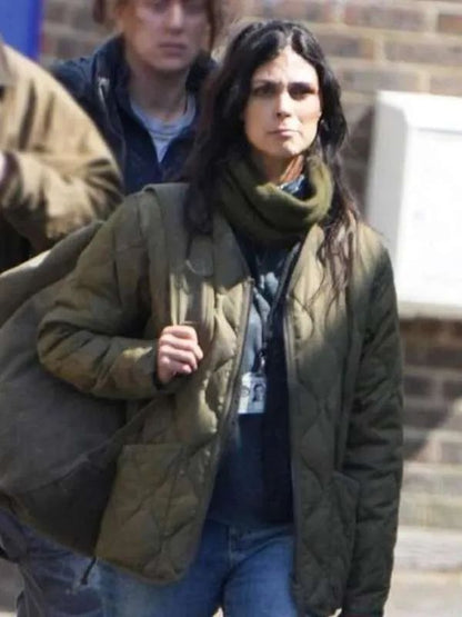 Morena Baccarin Greenland 2: Migration Green Quilted Jacket