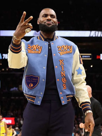 Lebron James Blue Varsity Jacket
