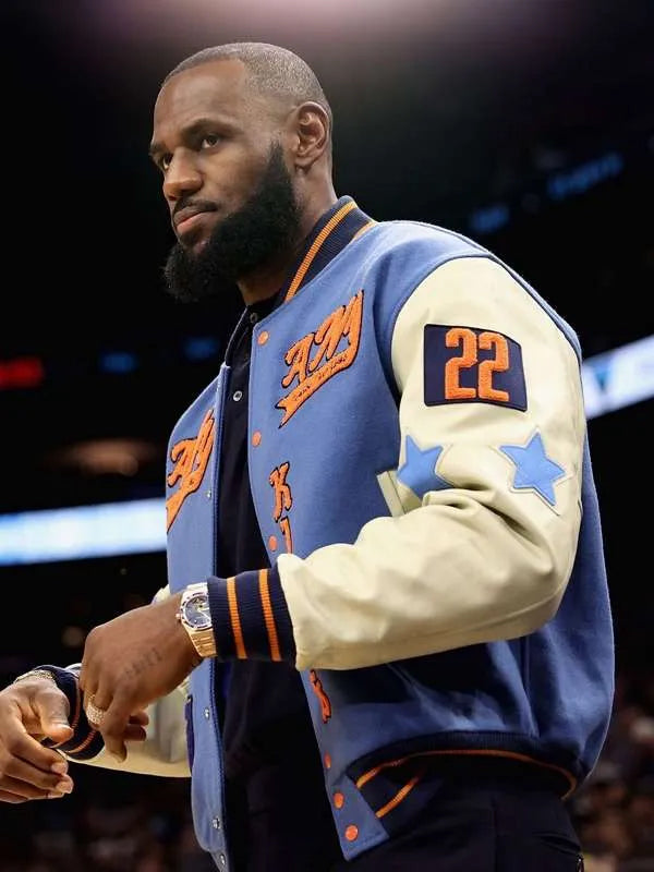 Lebron James Blue Varsity Jacket