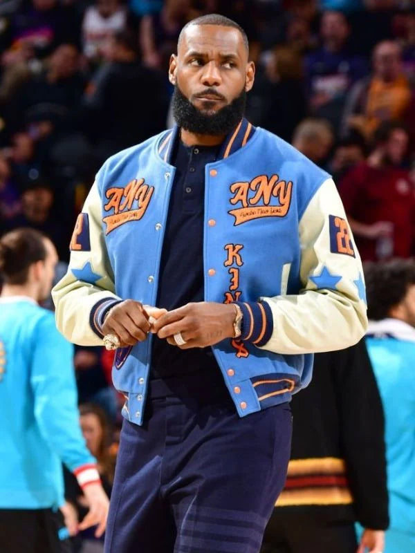 Lebron James Blue Varsity Jacket