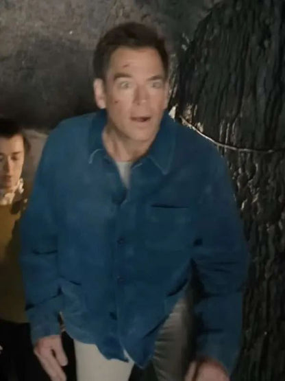 NCIS Tony and Ziva Michael Weatherly Blue Suede Leather Jacket