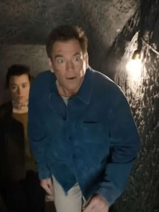 NCIS Tony and Ziva Michael Weatherly Blue Suede Leather Jacket