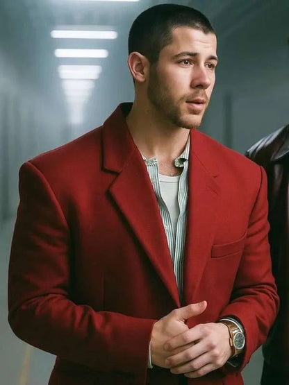 Nick Jonas A Very Jonas Christmas Movie Red Blazer