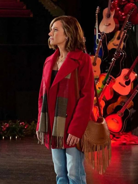 Nikki DeLoach A Grand Ole Opry Christmas Red Wool Coat