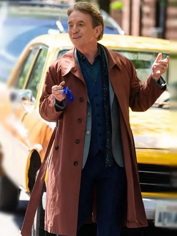 Oliver Putnam Only Murders in the Building S05 Brown Trench Coat