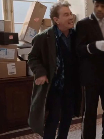 Oliver Putnam Only Murders in the Building S05 Green Wool Long Coat