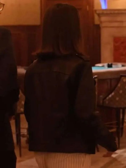 Only Murders in the Building S05 Selena Gomez Black Biker Leather Jacket