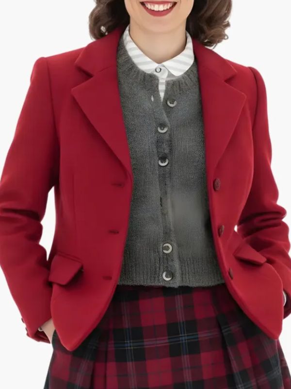 Paula Beer I’m Not Stiller Red Wool Blazer