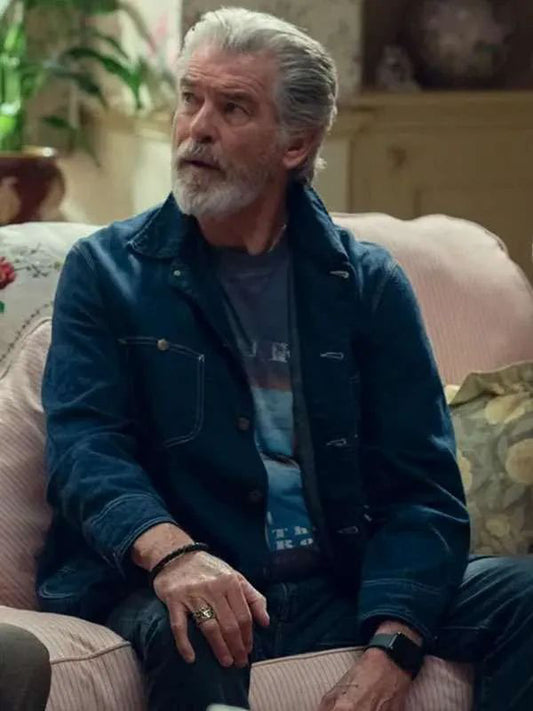 Pierce Brosnan The Thursday Murder Club Blue Denim Jacket