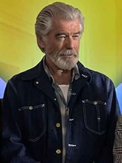 Pierce Brosnan The Thursday Murder Club Blue Denim Jacket
