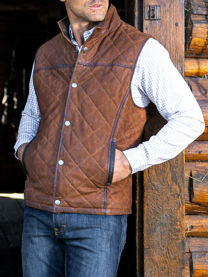 Ransom Canyon S01 Davis Collins Quilted Leather Vest