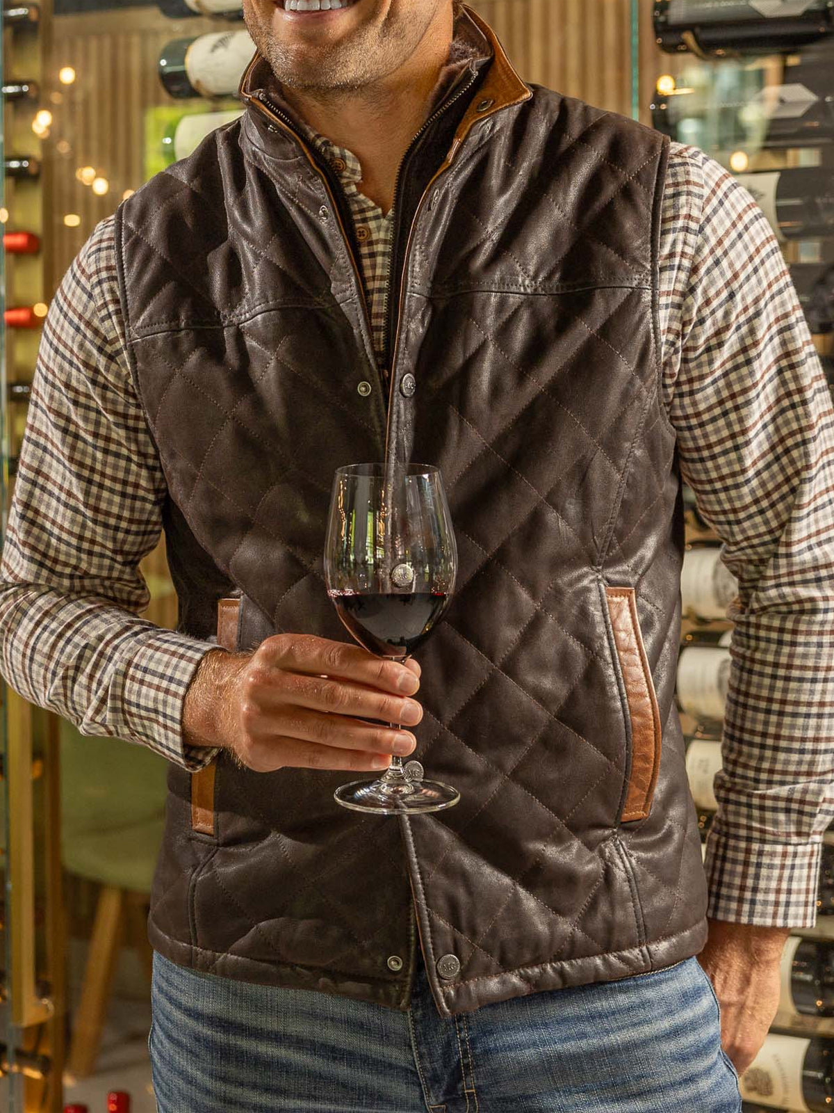 Ransom Canyon S01 Davis Collins Quilted Leather Vest