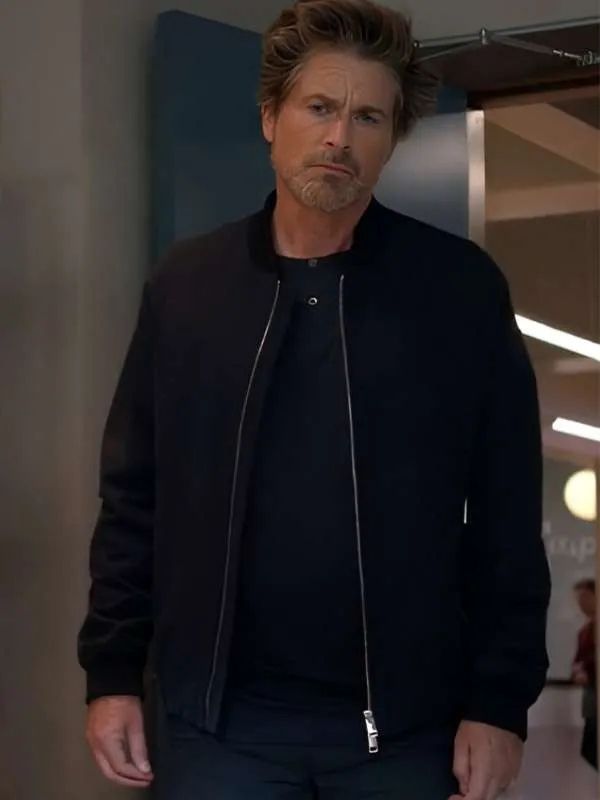 Rob Lowe Unstable S02 Black Bomber Jacket