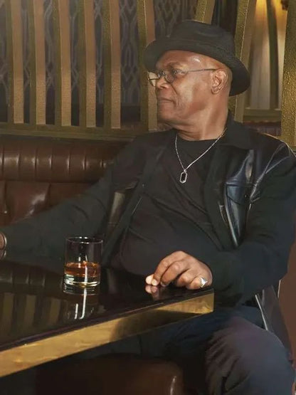 Samuel L. Jackson Tulsa King S03 Black Leather Jacket
