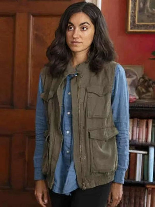Sofia Barclay Lynley S01 Green Cotton Vest Jacket