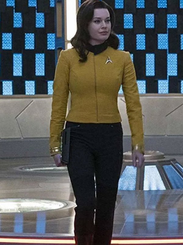 Star Trek Discovery Rebecca Romijn Yellow Leather Jacket