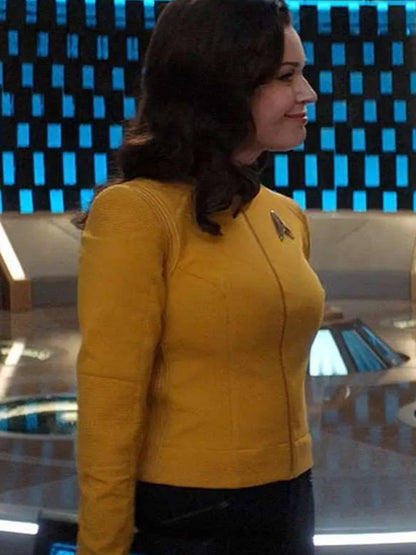 Star Trek Discovery Rebecca Romijn Yellow Leather Jacket