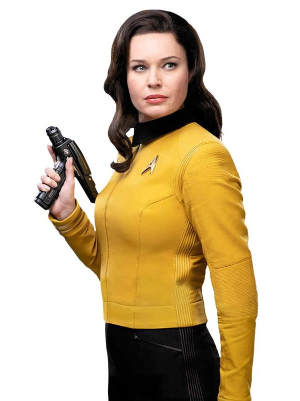 Star Trek Discovery Rebecca Romijn Yellow Leather Jacket