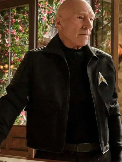 Star Trek Jean Luc Picard SO 2 Black Leather Jacket