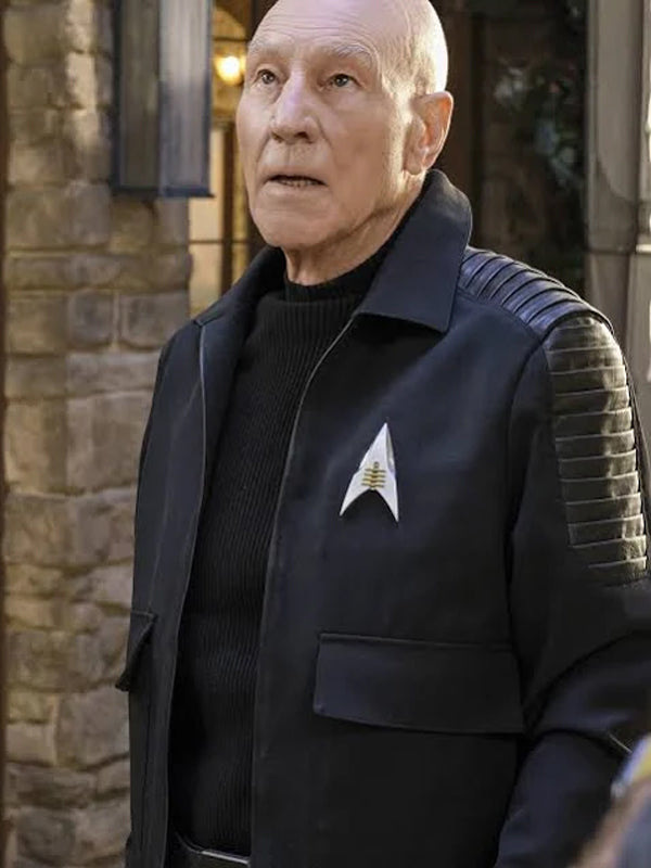 Star Trek Jean Luc Picard SO 2 Black Leather Jacket