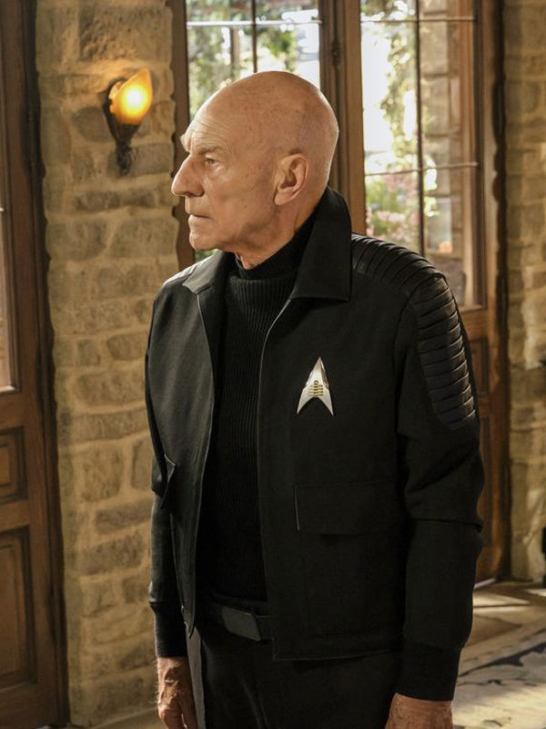 Star Trek Jean Luc Picard SO 2 Black Leather Jacket