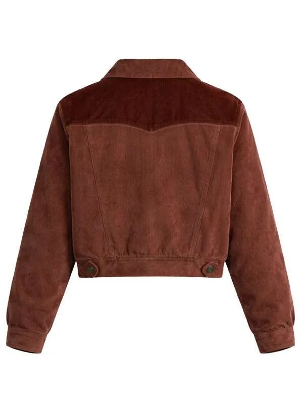 Stranger Things S05 Natalia Dyer Brown Corduroy Jacket