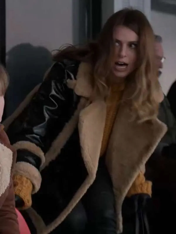 Ted Lasso S03 Flo Sassy Collins Shearling Leather Jacket