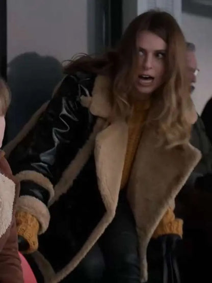 Ted Lasso S03 Flo Sassy Collins Shearling Leather Jacket