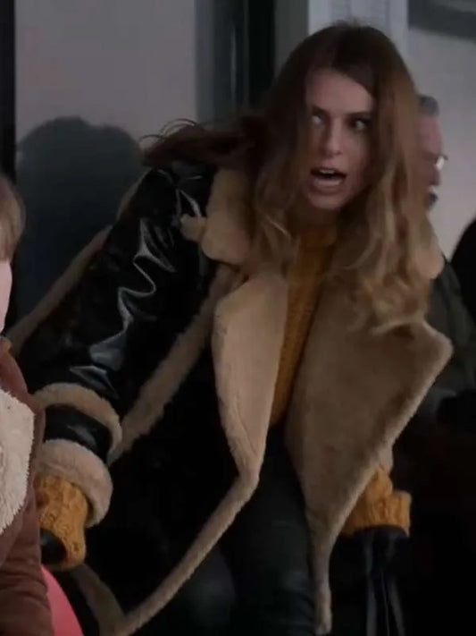 Ted Lasso S03 Flo Sassy Collins Shearling Leather Jacket