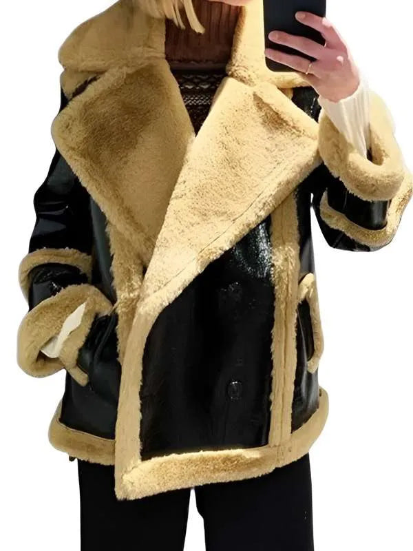 Ted Lasso S03 Flo Sassy Collins Shearling Leather Jacket