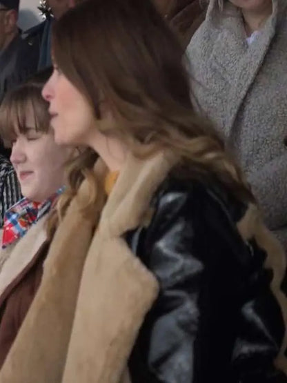 Ted Lasso S03 Flo Sassy Collins Shearling Leather Jacket