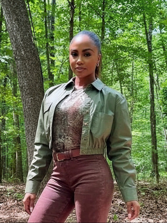 The Hunting Wives Joyce Glenn Green Cropped Jacket