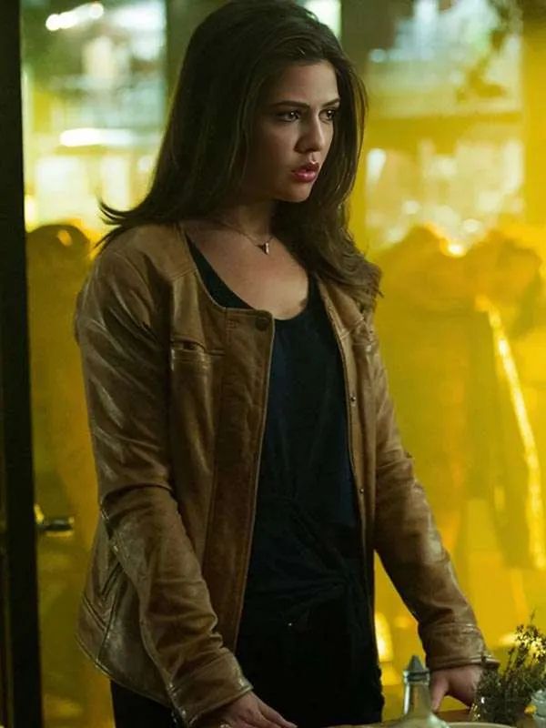 The Originals Danielle Campbell Brown Leather Jacket