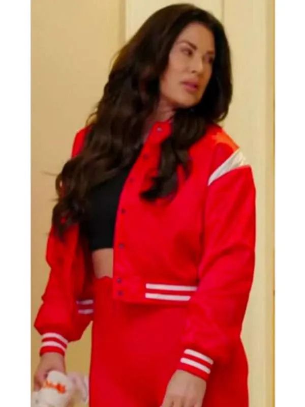 The Real Housewives of Orange County Emily Simpson Red Bomber Jacket
