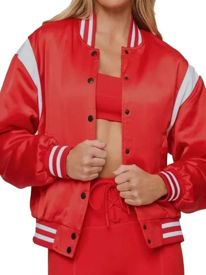 The Real Housewives of Orange County Emily Simpson Red Bomber Jacket