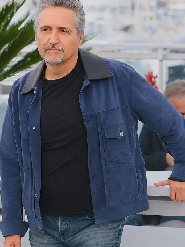 The Secret Agent Kleber Mendonça Filho Blue Suede Leather Jacket