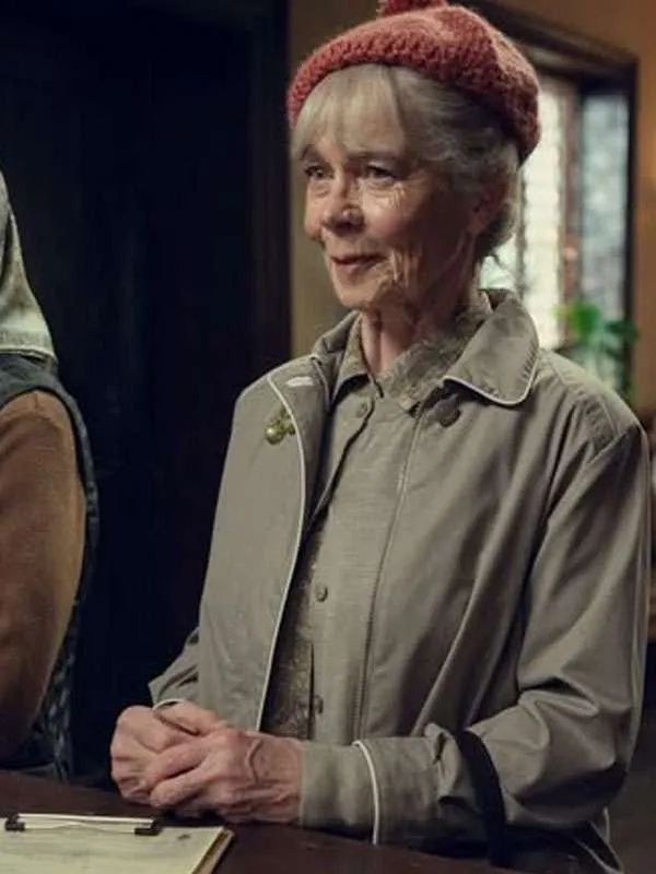 The Thursday Murder Club Celia Imrie Grey Cotton Jacket