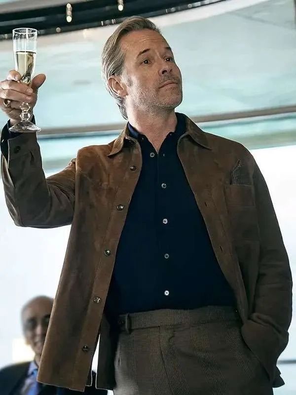 The Woman in Cabin 10 Richard Bullmer Brown Suede Leather Jacket