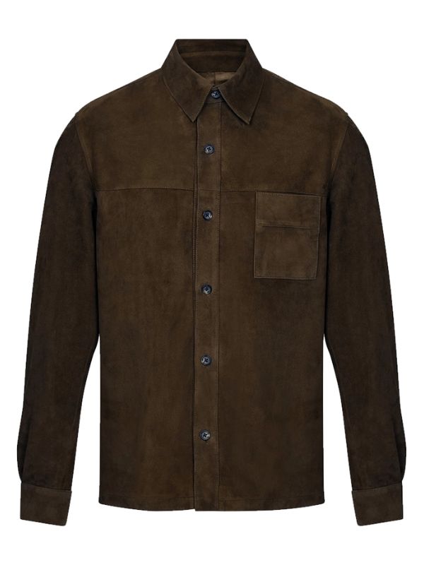 The Woman in Cabin 10 Richard Bullmer Brown Suede Leather Jacket