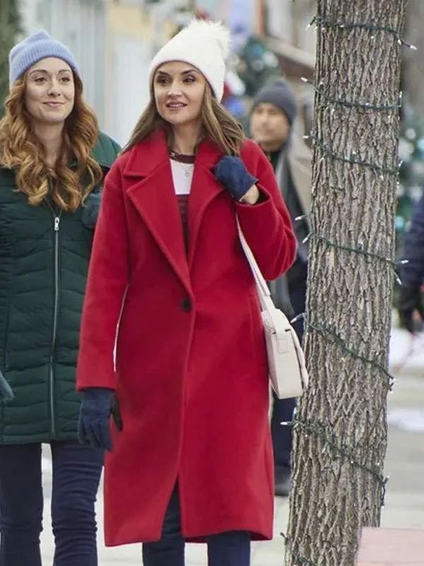Tis the Season to be Merry Rachael Leigh Cook Red Wool Coat