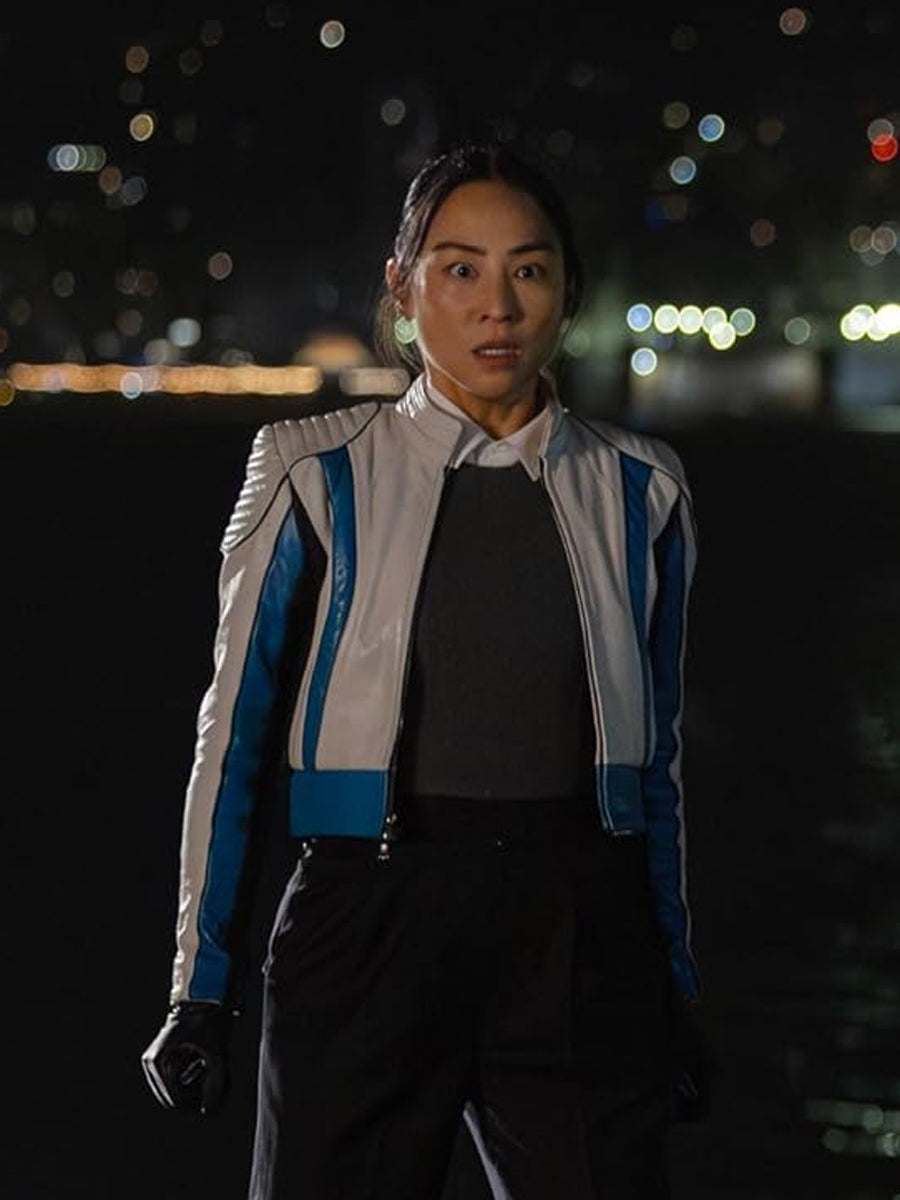 Tron Ares Greta Lee Crop Leather Cosplay Jacket