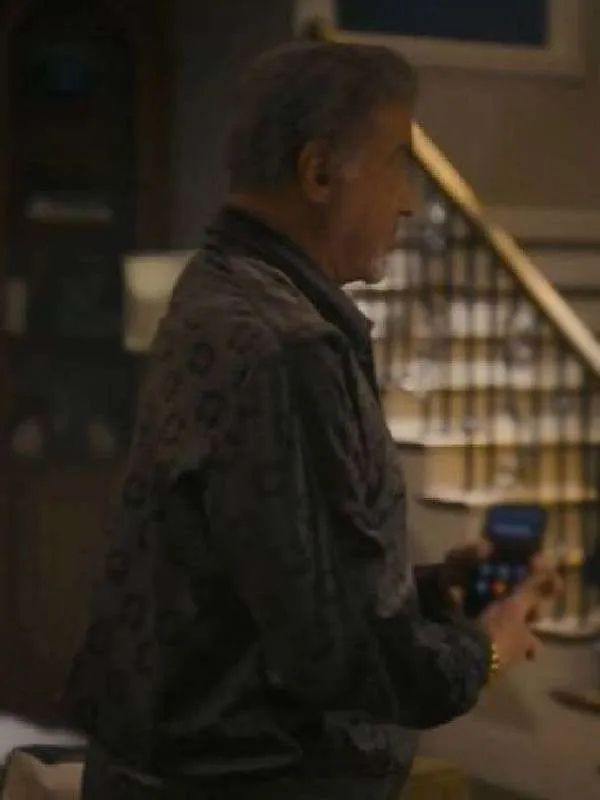 Tulsa King S03 Sylvester Stallone Velvet Blouson Purple Jacket