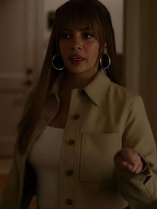 Vanessa Morgan Wild Cards Beige Wool Jacket